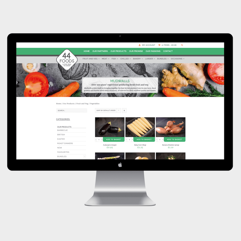 44 Digital Marketplace Case Study 44 Foods Shopping Page Website Design and Development
